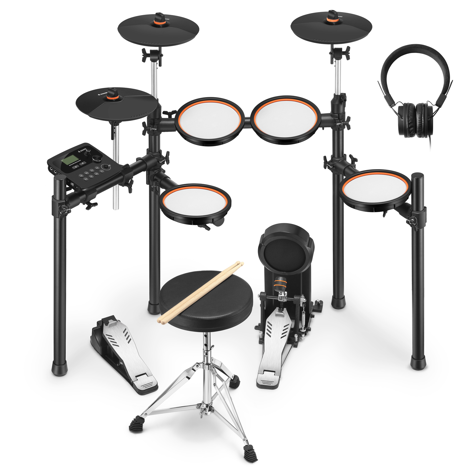 Электронная ударная установка Donner DED-100 5 Drums 3 Cymbals (в комплекте  аксессуары) - купить в Новосибирске в интернет-магазине Pult.ru